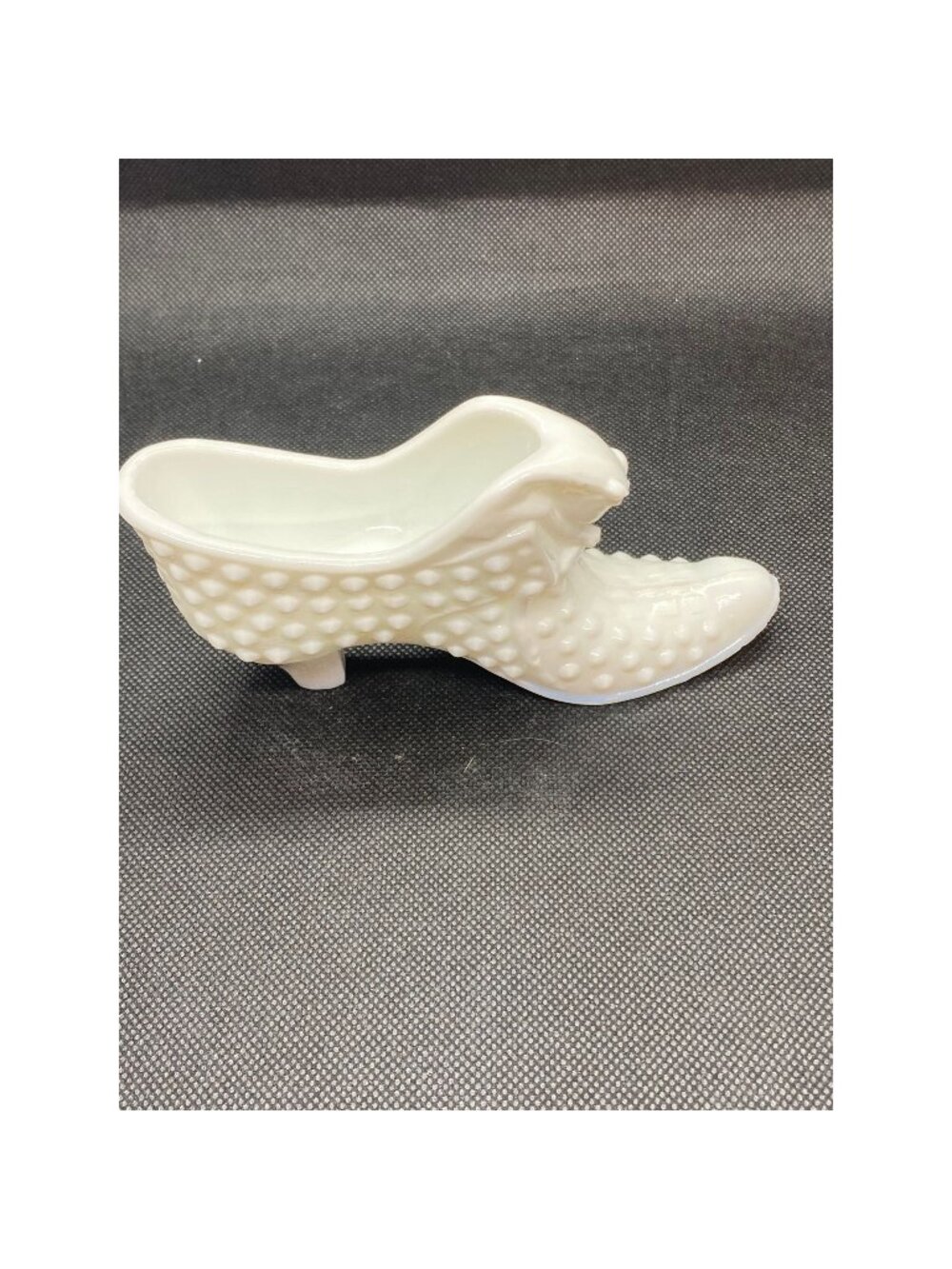 Fenton Milkglass Hobnail Cat in a Shoe